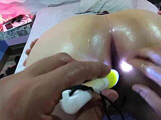 Feeling the intense anal penetration making my asshole gape bigger in doggystyle