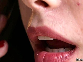 Brunette teen lesbian fists stepmom in anal play