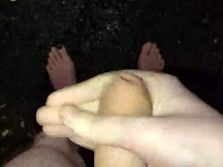 Feeling the Rain on My Naked Skin While Stroking My Monster Cock Outdoors