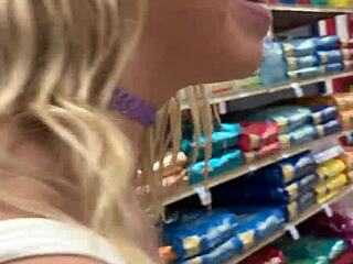 Petite Teen Slut Khloe Kapri Exposed in Public, Sucking Cock in POV.