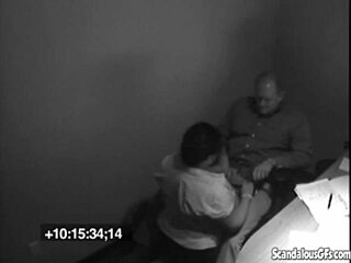 fat secretary with big boobs gives boss a sneaky blowjob on hidden cam