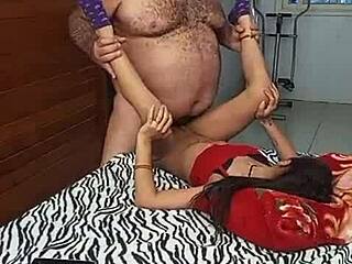 Young Hottie Craves Hairy Old Man in Sexy Lingerie