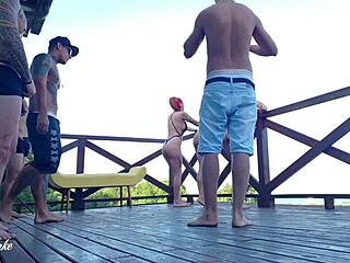 Students Record Orgy on Dorm Deck in Red and Sheer Outfits