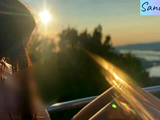 Hungarian Latina teases with nipple play in stunning paradise setting