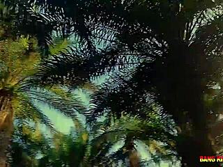 the naughty ex girlfriend got deepthroat and doggystyle hardcore from her bbw friend outdoors in the bush