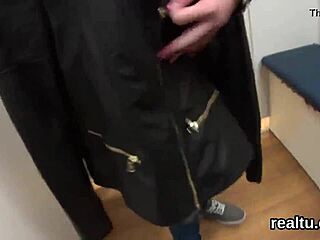 Czech teen strips in mall and gets pov assfucked! 😈