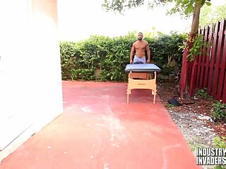 Hey, sensual massage with Melanie Hicks and her big black dick masseuse