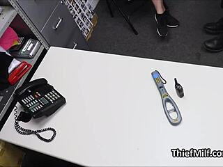 Lovely big tits grabbed and fucked by mall cop at the office