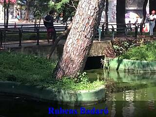 Latina Brunette Takes Big Cock Anal Doggy On Balcony