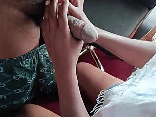 hot black girl enjoys teasing her boyfriend's impressive member