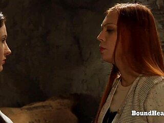 Hot oily massage turns into bondage punishment for submissive lesbian slave 😈