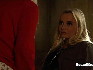 Hot oily massage turns into bondage punishment for submissive lesbian slave 😈