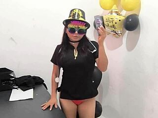 This hot office worker is preparing an anal plug for her horny ass.