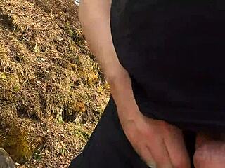 Chubbykaot Masturbates Her Curvy Belly And Cock In The Forest Outdoors