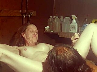 Licking pussy and fucking on washing machine