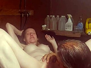 Licking pussy and fucking on washing machine