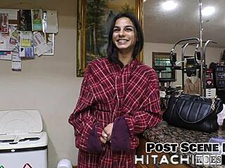 Misty Addams moans during toy play behind the scenes