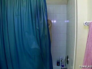 Intense cumblast explodes in the bath tub after pool handjob session