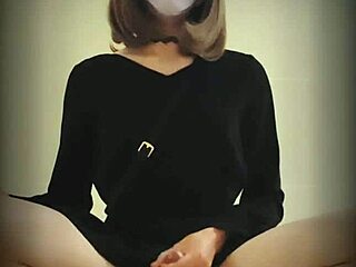 Chinese Ladyboy Cumshot in Public