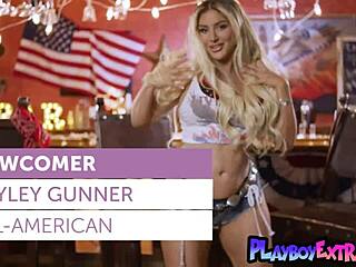 Kayley Gunner, that naughty blonde waitress, ripping clothes to expose her huge tits and pussy after hours?