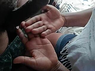 hot black girl enjoys teasing her boyfriend's impressive member