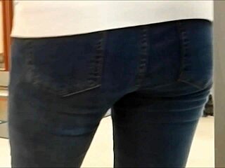 teen's ass captured in tight jeans on hidden cam