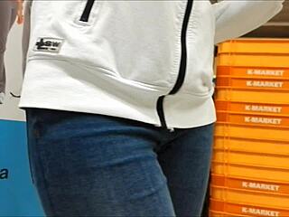 teen's ass captured in tight jeans on hidden cam