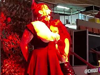 Fat spanish girl gets wax on stage