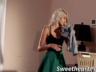 older babe teaches tiny teen a lesson with strap on 😏