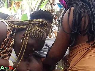 enjoying outdoor fun with ebony ladies