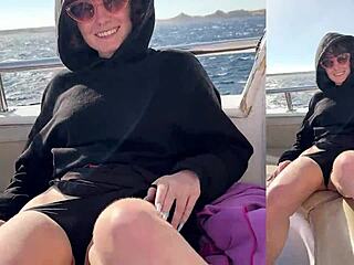 You ready for this skinny tight pussy creampie on the yacht? First time rough outdoor romp with friends?