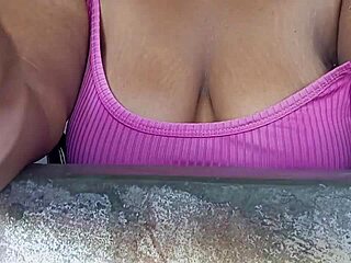 latina flashing guys from window