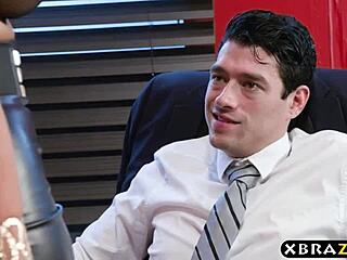 Latina Milf Headhunter Seduces with Big Tits in Office