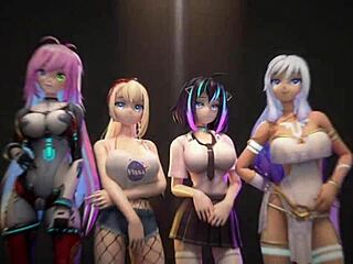 Hentai vtuber Cosmic Faith sucks dildo in 3D VRChat