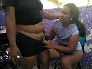 Wow! Lesbian sex at outdoor bike wash ends in creamy orgasm!
