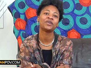 Amatör svart fitta knullas hårt doggy på utomhuscasting!