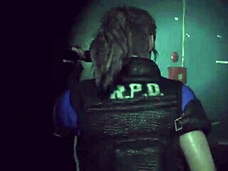 are you ready for busty super cop claire redfield facing off against monster tits in action?