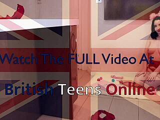 Collared British 18-year-old takes hard kitchen pounding