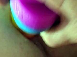 Rainbow Dildo Anal Gaping