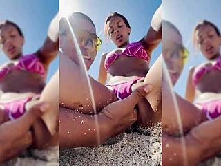 Sexy Latina Coed Fingered on Beach During Spring Break!