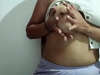 Milf Massages Her Big Natural Tits With Horny Pleasure In Homemade Video