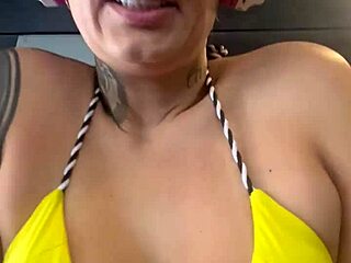 Gym session leaves tanned Brazilian with wet gaping pussy