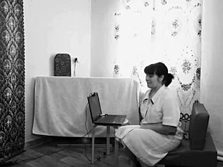 Mature milf undergoes lesbian checkup in doctor's office