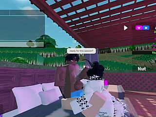 Threesome with two bunnies and one bull in interracial action