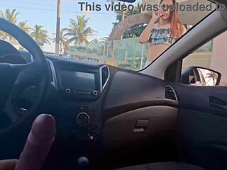 Risky Public Masturbation Inside Car for Hot Babe