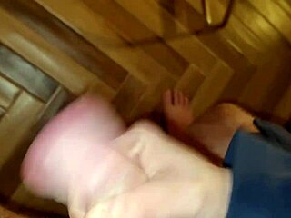 Stepmother drinks cumshot in bedroom