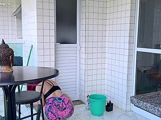 I hired this latina maid with a huge ass, and her tight shorts made me crazy with desire for anal fucking