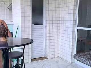 I hired this latina maid with a huge ass, and her tight shorts made me crazy with desire for anal fucking