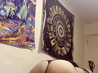 I'm dancing and twerking in my first thong until I get wet, feeling my fat bbw body in panties, Ariana