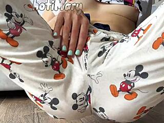 Skinny teen masturbates to squirting orgasm